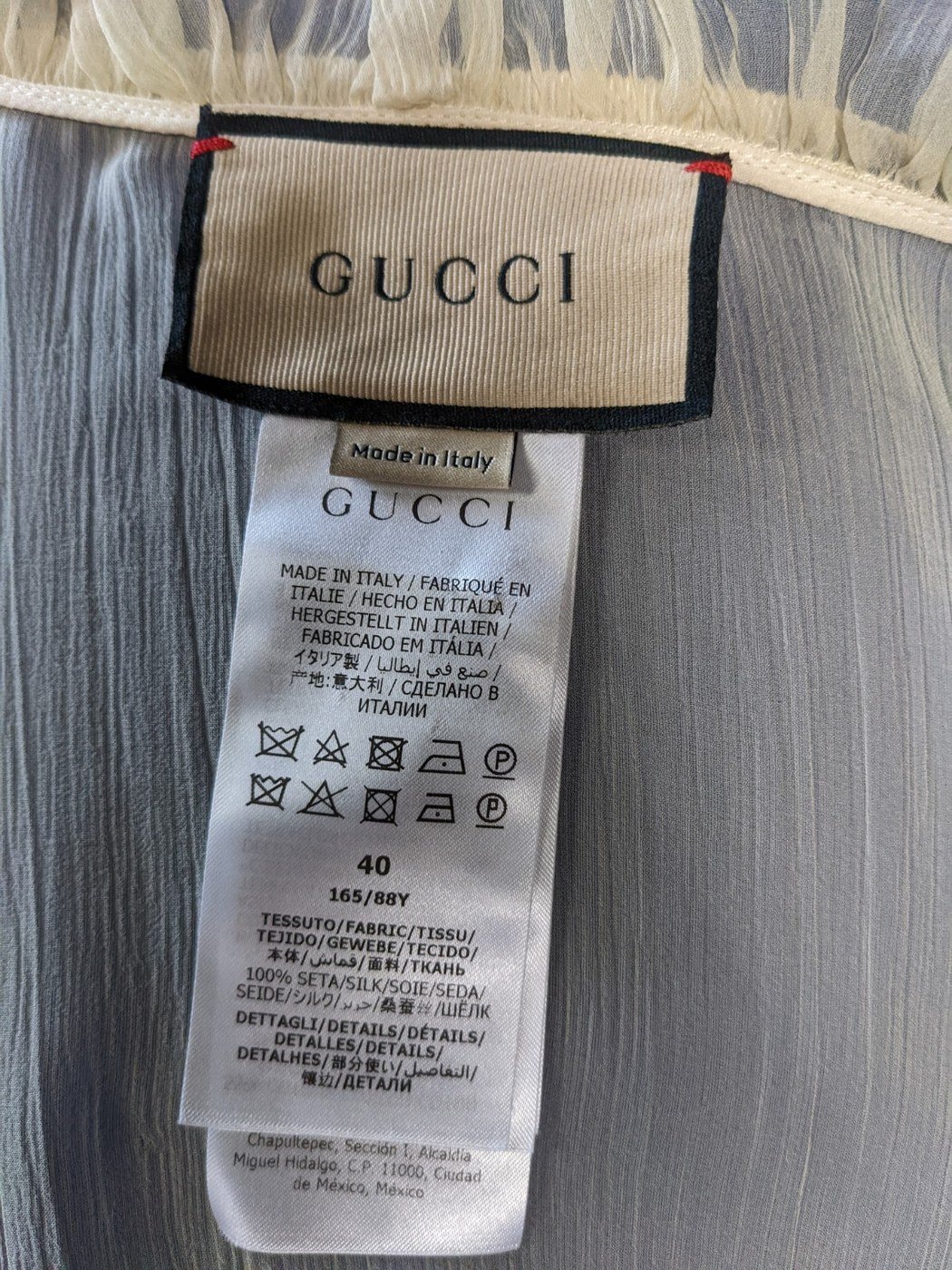 Gucci silk label